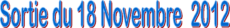Sortie du 18 Novembre  2012