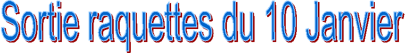 Sortie raquettes du 10 Janvier