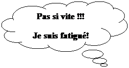 Pens�es: Pas si vite !!!
Je suis fatigu�!
